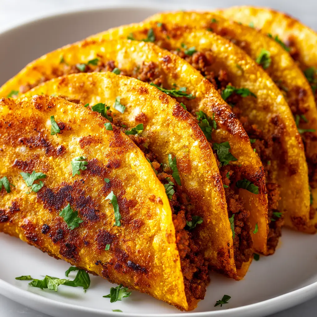 A plate of authentic Tacos Dorados served with a side of salsa and lime wedges. The tacos are garnished with fresh cilantro and crumbled cheese.