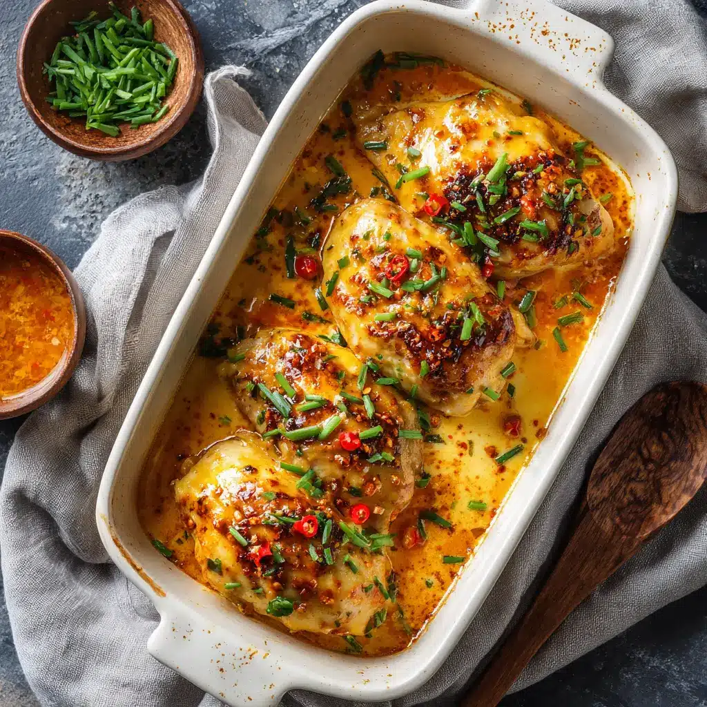 Bang Bang Chicken Bake: A Creamy, Spicy & Easy Recipe 1 The finished spicy chicken casserole fresh out of the oven, with a perfectly golden brown and crispy panko breadcrumb topping.