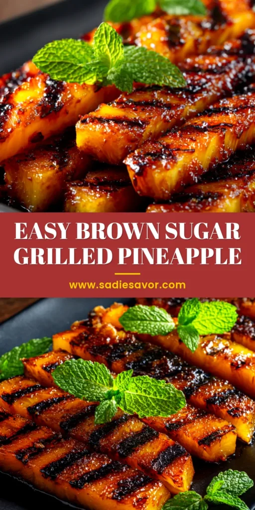 Brown Sugar Grilled Pineapple (Simple & Delicious) 3 Brown Sugar Grilled Pineapple - the perfect sweet and smoky summer dessert! This easy recipe creates beautifully caramelized pineapple rings on the grill.
