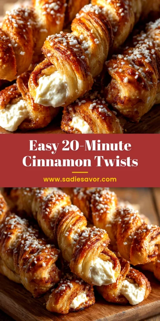 An overhead shot of several golden-brown, flaky cinnamon twists drizzled with white icing, presented on a plate. The perfect easy Cinnamon Twists Recipe.