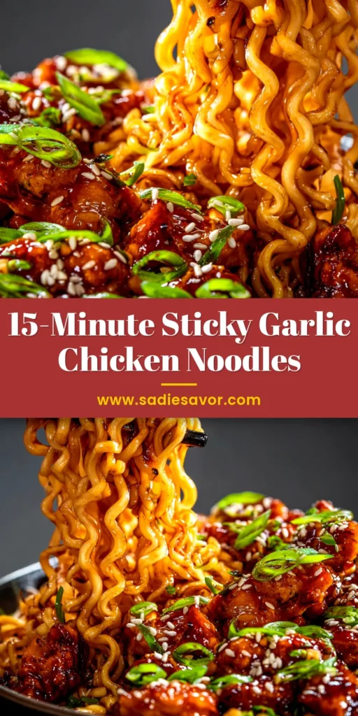 A delicious bowl of Garlic Chicken Noodles, tossed in a savory butter sauce and garnished with fresh parsley and parmesan cheese. This easy 30-minute recipe is perfect for a weeknight dinner.
