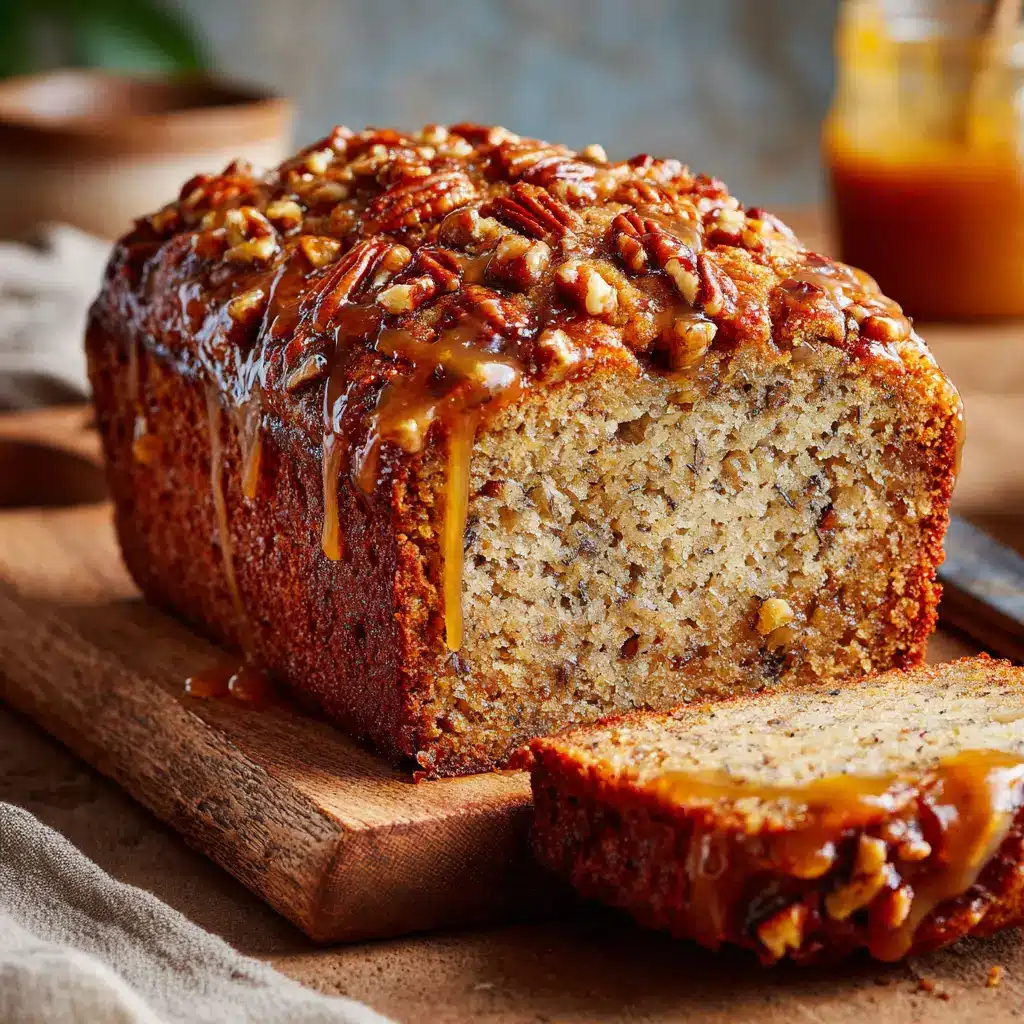 A beautiful loaf of healthy banana bread fresh out of the oven, sitting on a cooling rack.