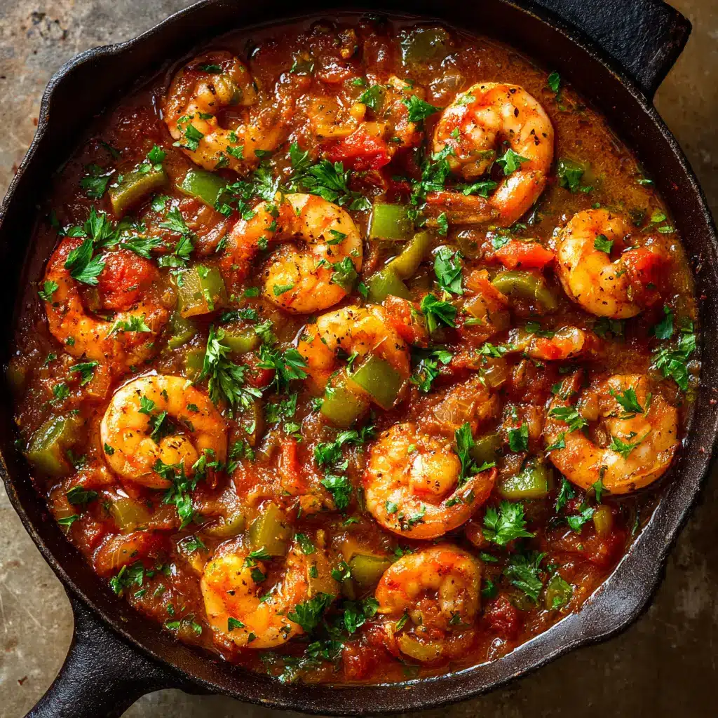 Louisiana Shrimp Creole Recipe: An Authentic Taste of New Orleans 1 A beautiful serving of the homemade Creole shrimp recipe in a rustic bowl, garnished with green onions and parsley, ready to be eaten.