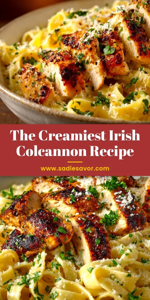A top-down view of a bowl of creamy Irish Colcannon recipe, with a well of melted butter in the center and garnished with fresh green onions.