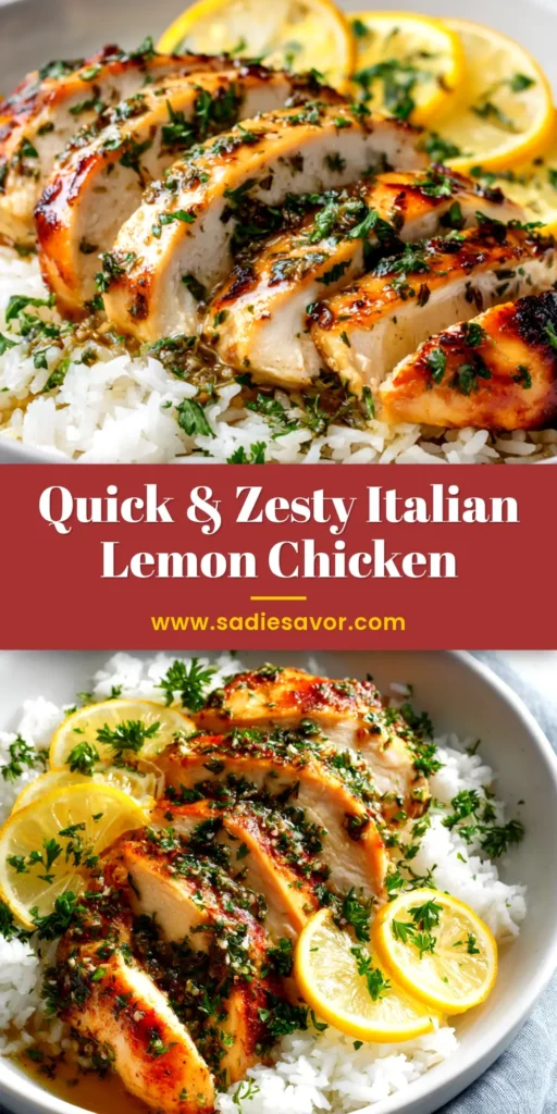 A close-up of a skillet filled with the finished Italian Lemon Chicken Recipe, with golden-brown chicken cutlets nestled in a vibrant lemon butter sauce and garnished with fresh parsley.