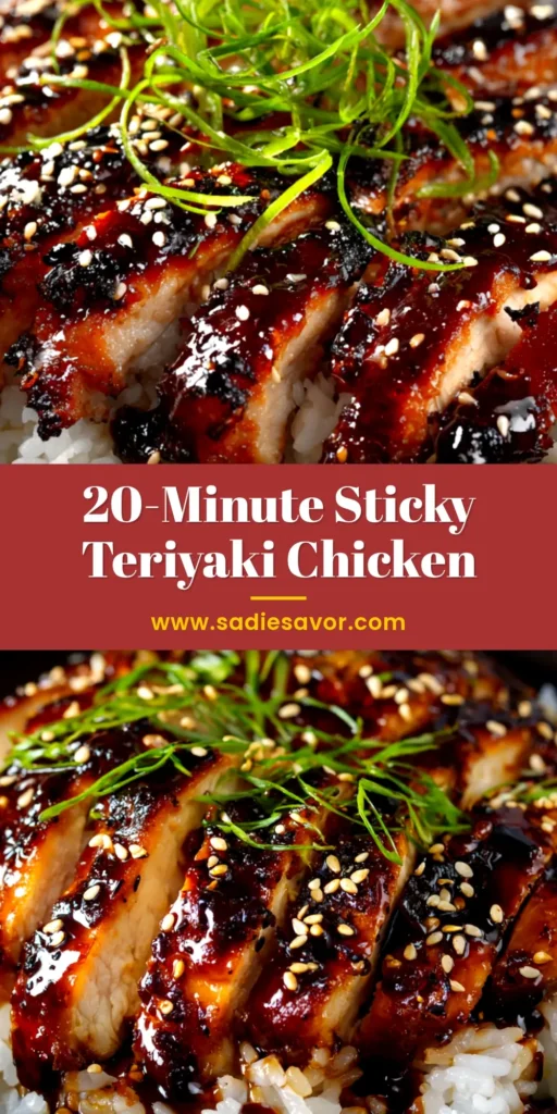 An overhead shot of a beautiful bowl of Teriyaki Chicken, showcasing the glossy, rich sauce. This easy and authentic Teriyaki Chicken Recipe is perfect for a quick weeknight dinner.