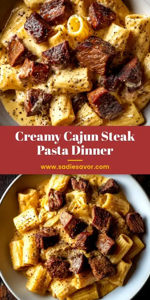 Cajun Steak Pasta: A Creamy, Spicy, 30-Minute Meal 3 An overhead shot of a creamy Cajun Steak Pasta in a white bowl, garnished with fresh parsley. This easy and spicy recipe is perfect for a quick weeknight dinner.
