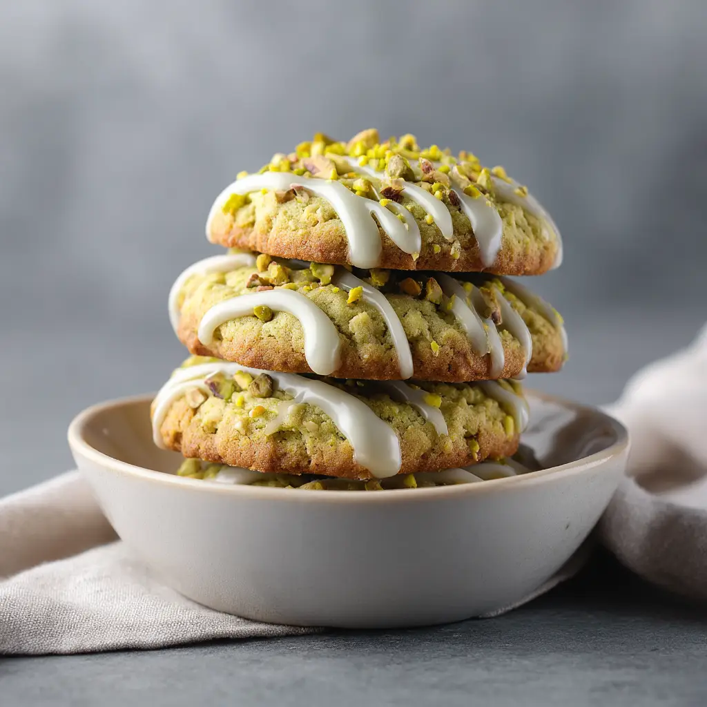 Pistachio Pudding Cookies: The Ultimate Recipe for Soft, Chewy Treats 1 A freshly baked pistachio pudding cookie broken in half to reveal a soft, chewy center and melted white chocolate chips.