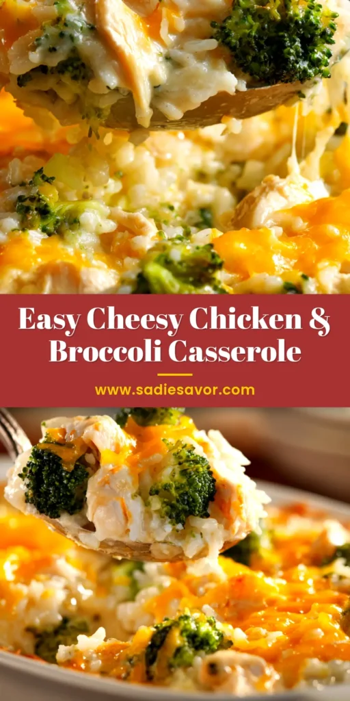 Chicken Broccoli and Rice Casserole (The Ultimate Comfort Meal) 3 A top-down view of a golden-brown baked Chicken Broccoli and Rice Casserole in a white baking dish, ready to be served.