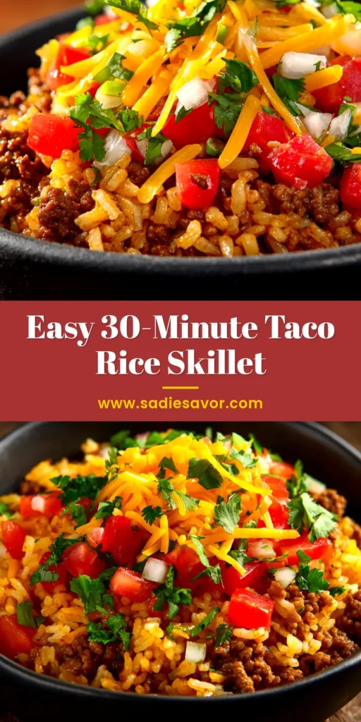 A vibrant bowl of Japanese taco rice recipe featuring seasoned ground beef, fluffy white rice, shredded lettuce, tomatoes, and cheese. A quick and easy weeknight dinner idea.