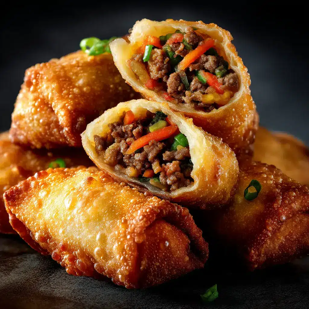 Crispy Homemade Egg Rolls (Better Than Takeout!) 1 A stack of freshly made crispy pork egg rolls, ready to be served as a delicious appetizer.