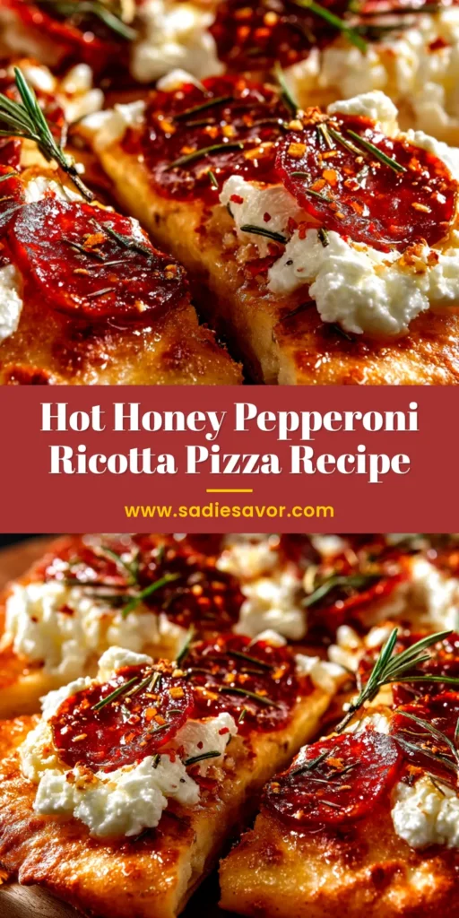 Hot Honey Pepperoni Pizza: The Ultimate Sweet & Spicy Recipe 4 An overhead shot of a freshly baked Hot Honey Pepperoni Pizza, drizzled with golden hot honey, ready to be sliced and served.