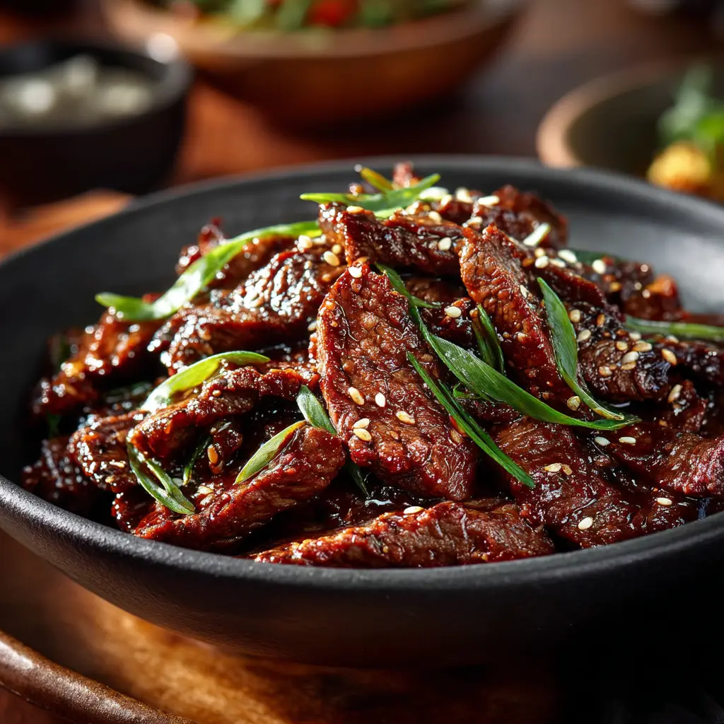 A bowl containing the key ingredients for a traditional bulgogi marinade, including soy sauce, grated pear, garlic, and sesame oil.
