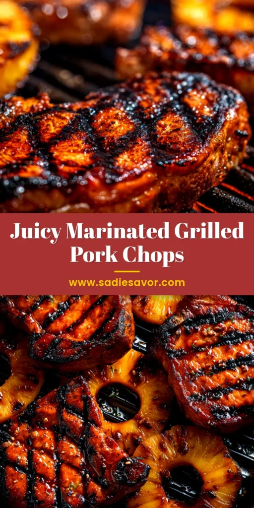 Marinated Grilled Pork Chops: The Ultimate Recipe for Juicy Results 4 A plate of perfectly cooked Marinated Grilled Pork Chops with beautiful char marks, ready to be served.