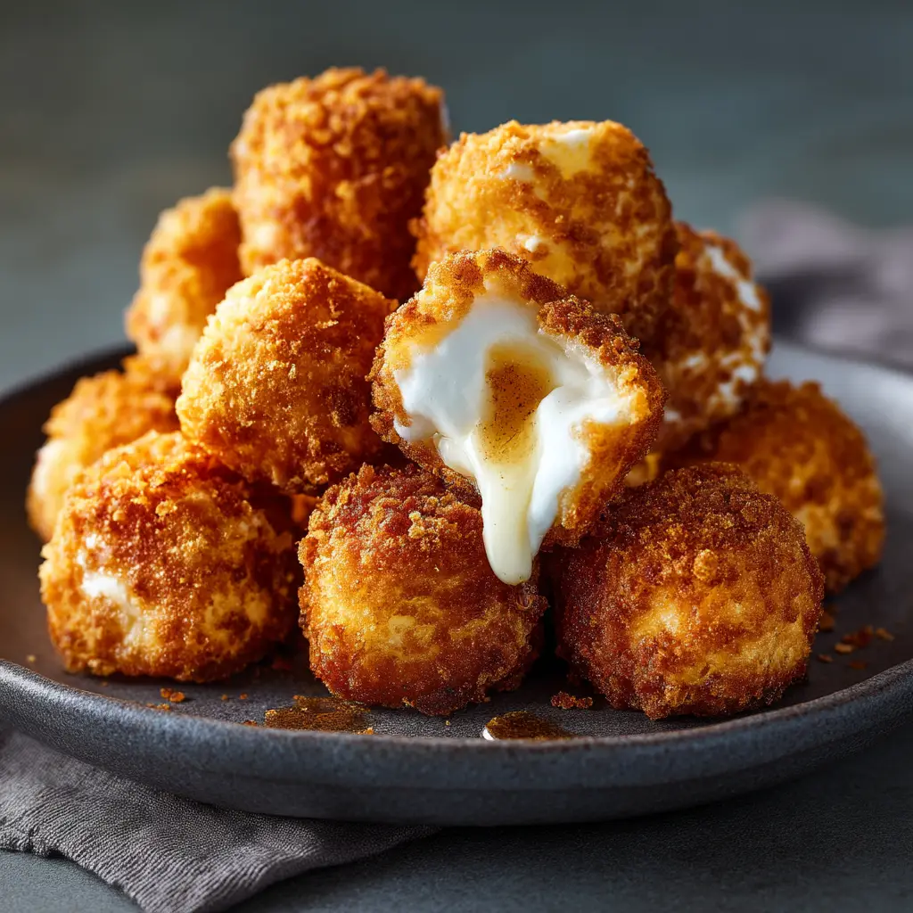 The process of dipping a marshmallow into a bowl of batter before frying, showing the thick coating.