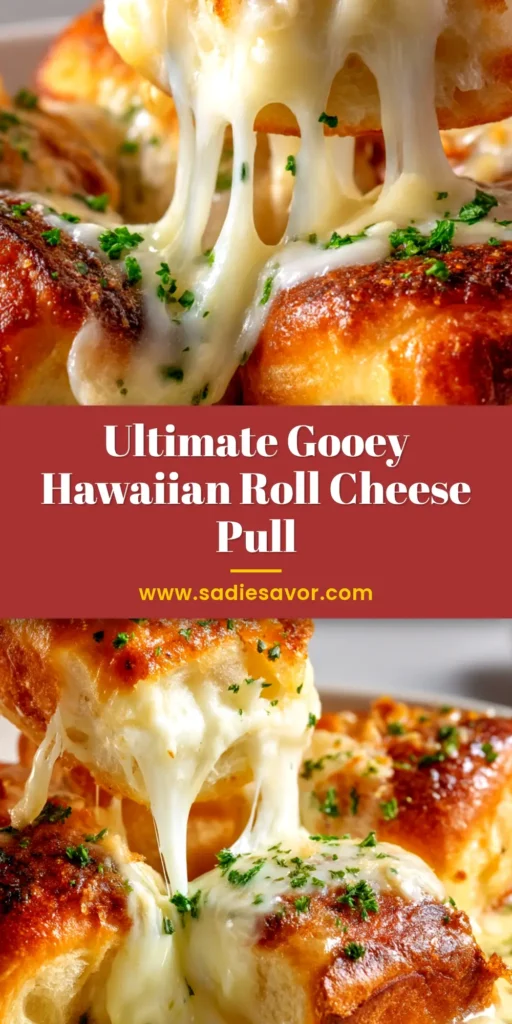 Melted Hawaiian Roll Cheese Pull: The Ultimate Guide 3 An epic Melted Hawaiian Roll Cheese Pull being stretched between two hands, showcasing gooey, melted cheese inside sweet Hawaiian rolls.