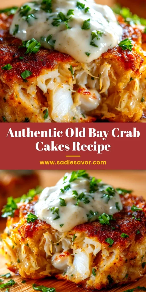 Old Bay Crab Cake Recipe (The Best!) 3 A stack of two golden-brown crab cakes from an Old Bay crab cake recipe, served on a white plate with a lemon wedge and fresh parsley garnish.