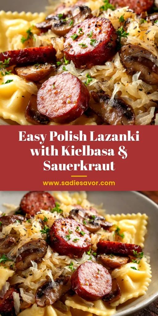 A delicious and authentic Polish Lazanki Recipe served in a rustic bowl. This comfort food classic with cabbage, noodles, and bacon is a perfect family dinner.