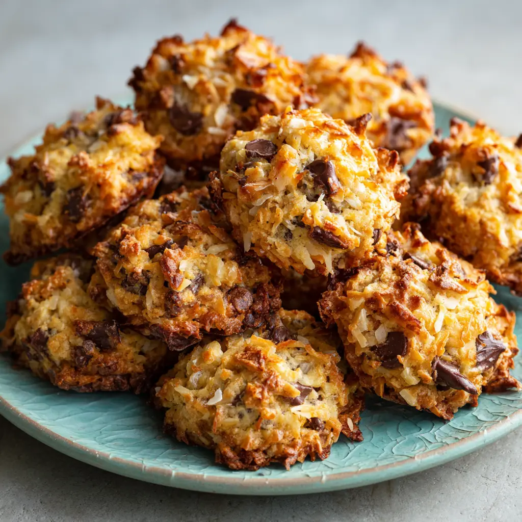 A stack of magic cookie bars on a plate, highlighting the distinct layers of graham cracker, chocolate, butterscotch, and pecans.