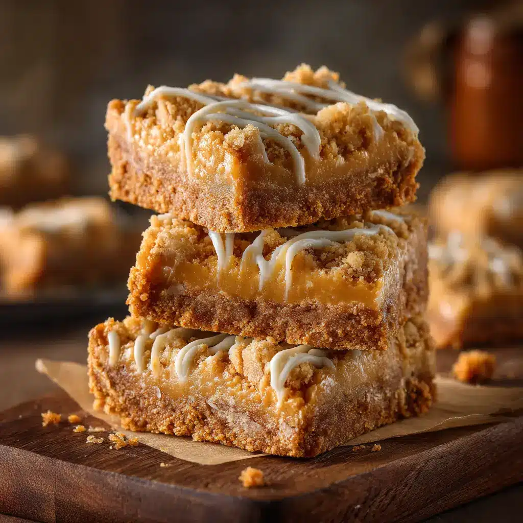 Butterscotch Bars: The Ultimate Chewy & Easy Recipe 2 A stack of three homemade butterscotch bars, showing off their dense, chewy interior and perfectly baked tops. An ideal image for a brown sugar blondies recipe.