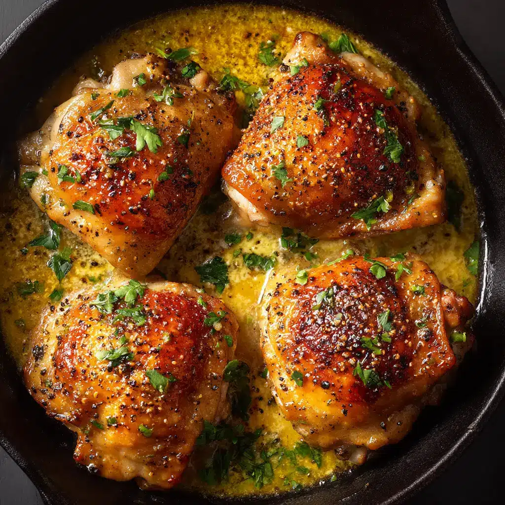 A skillet showing the rich, bubbling garlic parmesan cream sauce before the chicken is added back in.
