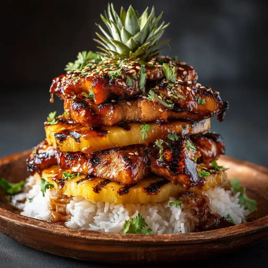 Huli Huli Chicken: The Authentic Hawaiian Grill Recipe 1 A plate of juicy, sliced Huli Huli Chicken served over a bed of white rice, ready to be enjoyed for dinner.