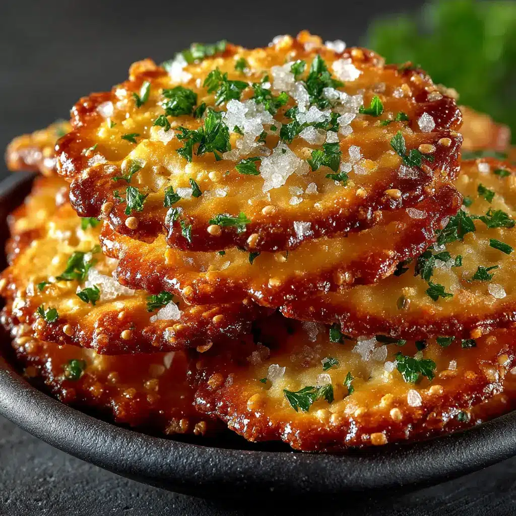 A small bowl filled with savory garlic bread ritz bits, ready to be served as an easy party appetizer.
