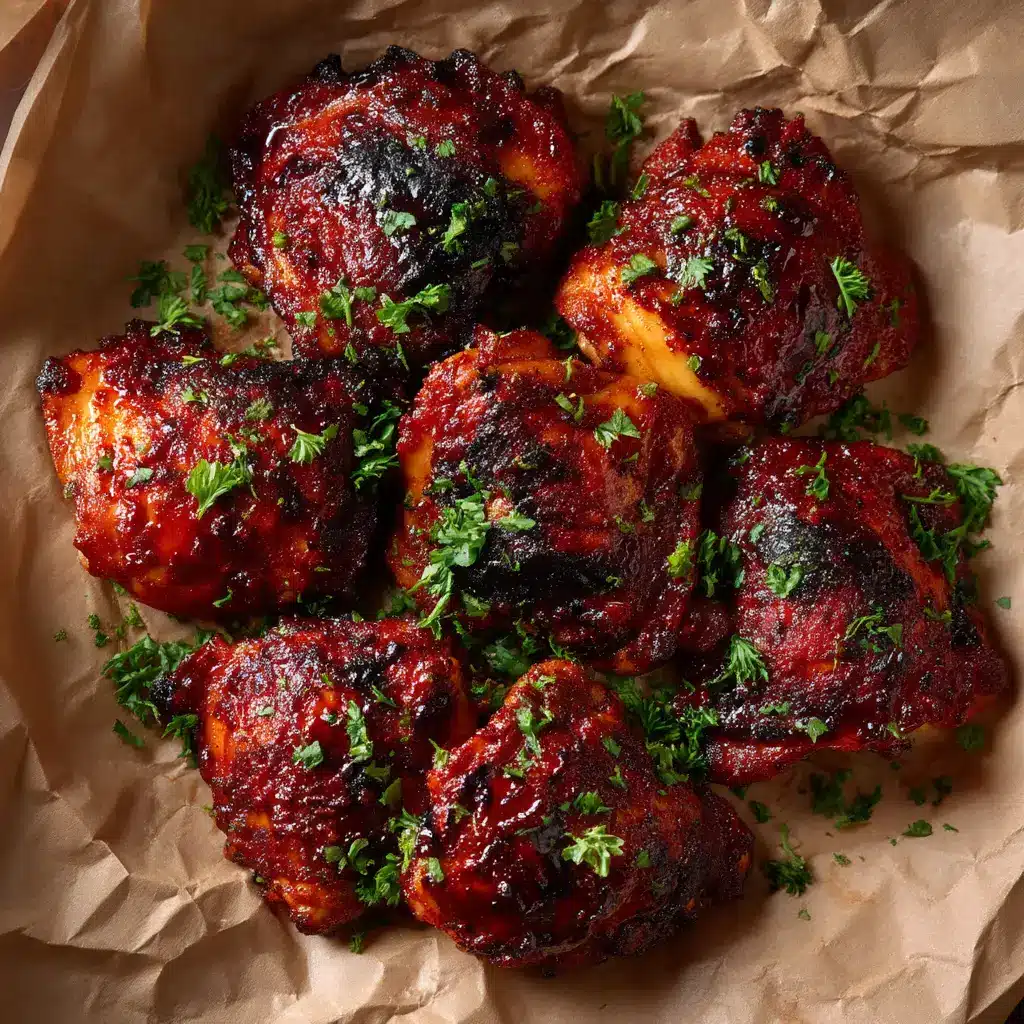 A serving of Gochujang Miso Chicken plated with steamed rice and fresh greens, ready for a delicious weeknight dinner.