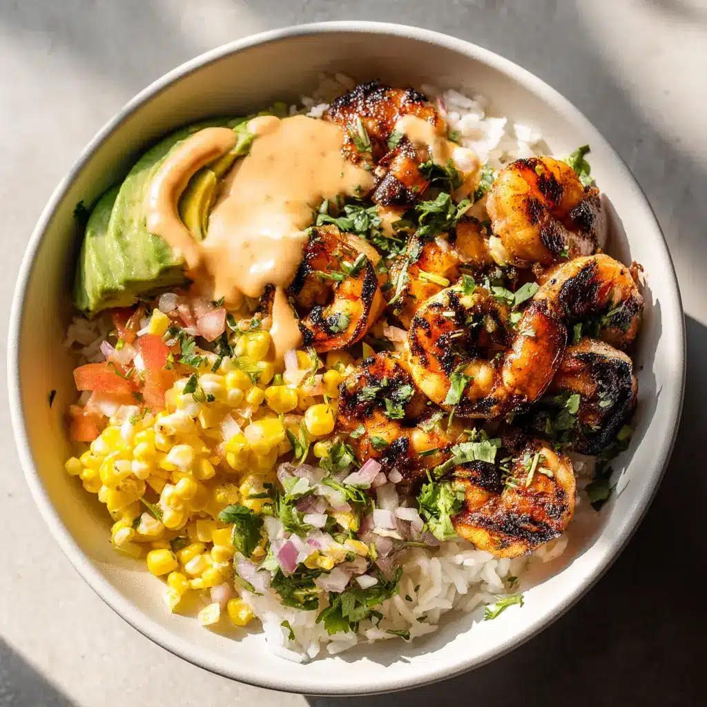 A process shot showing the ingredients for the shrimp bowl marinade being mixed, a key step in this grilled shrimp bowl recipe.