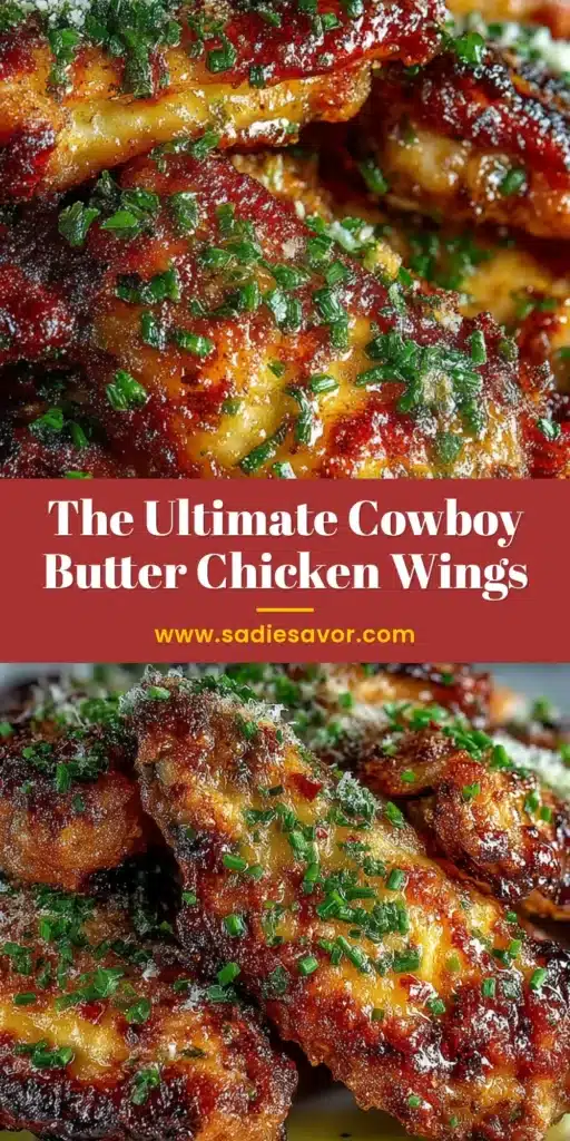 The Best Crispy Baked Cowboy Butter Chicken Wings Recipe 3 A towering pile of crispy, golden-brown baked Cowboy Butter Chicken Wings, covered in a glistening herb butter sauce and sprinkled with white Parmesan specks and vibrant green chives.