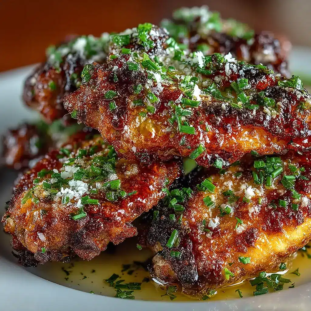 The Best Crispy Baked Cowboy Butter Chicken Wings Recipe 2 Macro shot of deeply golden-brown baked chicken wings sitting on a wire rack before being tossed in sauce.