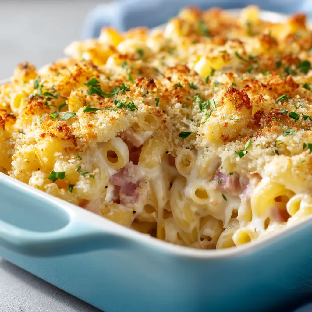 Thick and creamy béchamel sauce bubbling in a heavy-bottomed pan, a crucial step for chicken cordon bleu casserole.