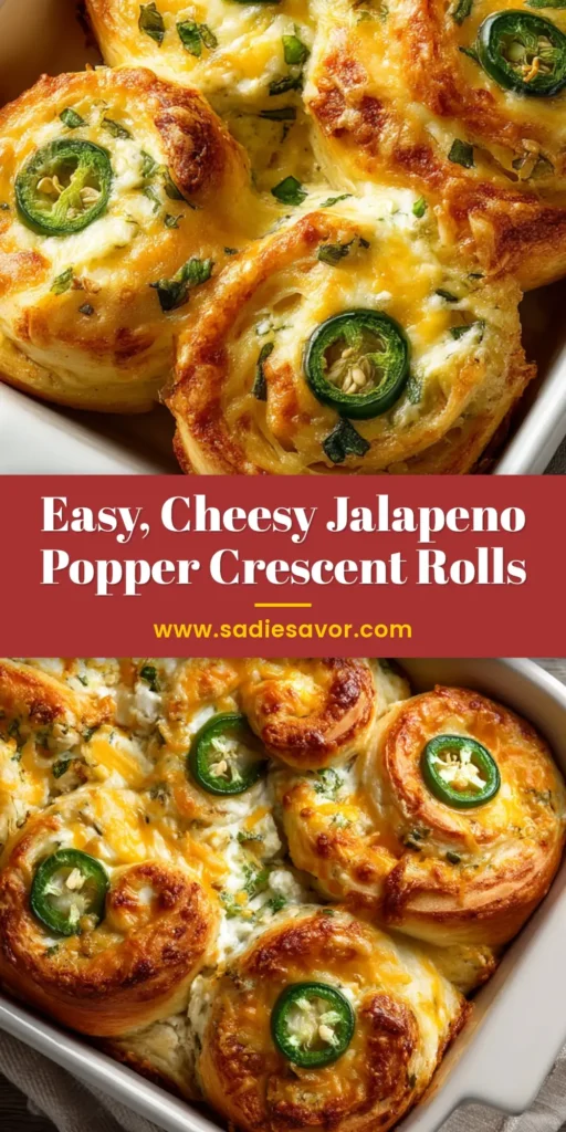 Jalapeno Popper Crescent Rolls (The Ultimate 5-Ingredient Appetizer) 4 A platter of golden-brown baked jalapeno popper crescent rolls, with a creamy, cheesy filling visible. Perfect easy appetizer for parties.