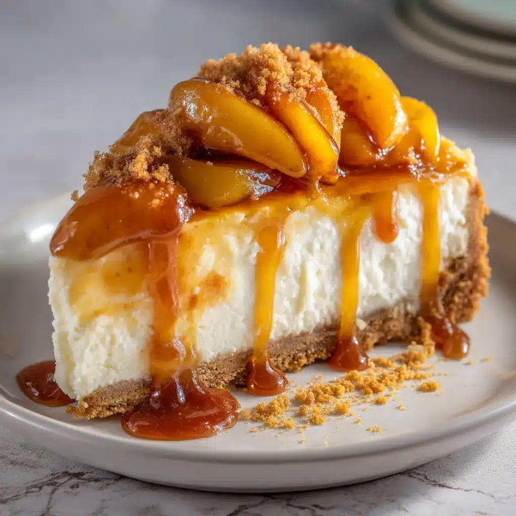 Peach Cobbler Cheesecake: The Ultimate Dessert Mashup 1 The creamy cheesecake filling being poured over the pre-baked graham cracker crust in a springform pan.