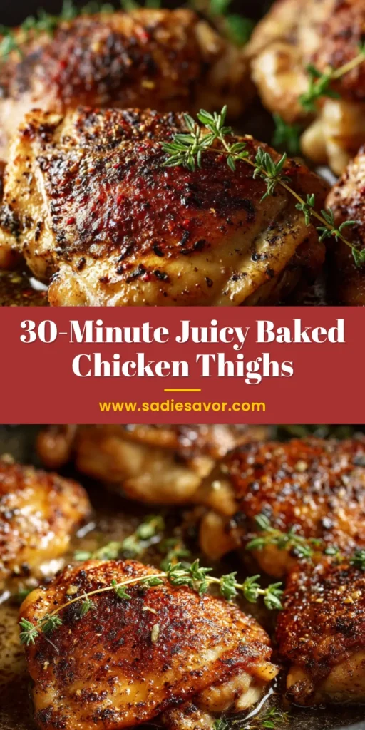 Oven Baked Boneless Skinless Chicken Thighs: The Ultimate Juicy Recipe 3 A pan of perfectly seasoned oven baked boneless skinless chicken thighs, garnished with fresh parsley. The ultimate juicy chicken recipe for an easy weeknight dinner.