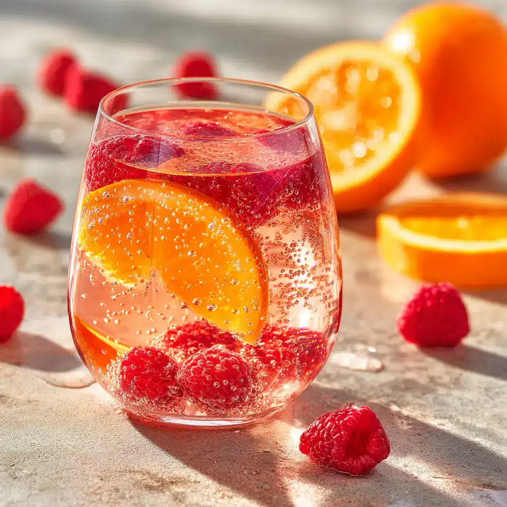 A large glass pitcher of summer peach sangria ready to be served, garnished with fresh fruit slices.