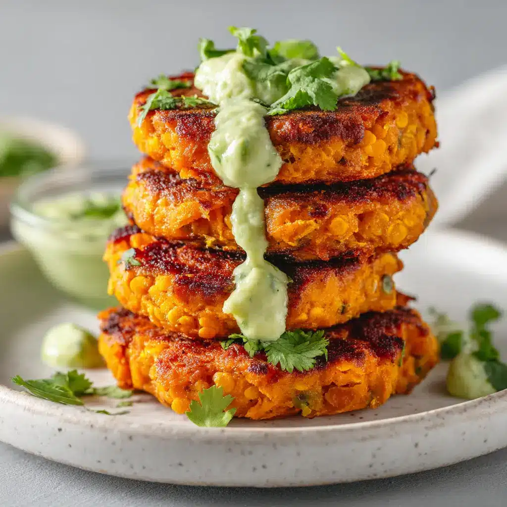 The sweet potato and lentil mixture in a large bowl before being formed into patties, showing its thick, combined texture.