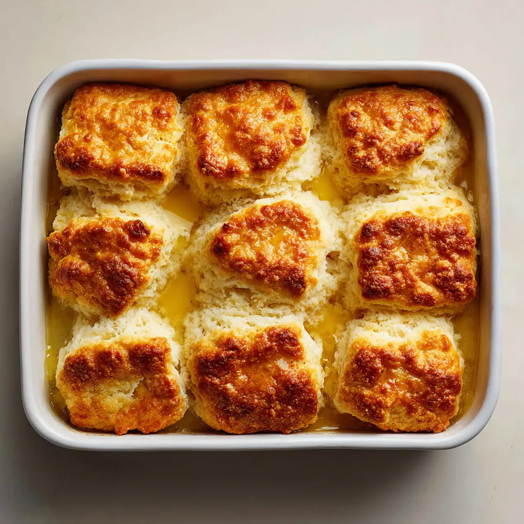 The Ultimate Butter Swim Biscuits (Golden, Flaky & Easy) 1 A close-up side view of a Butter Swim Biscuit, revealing the soft, white, flaky interior layers contrasted with the crispy golden exterior.