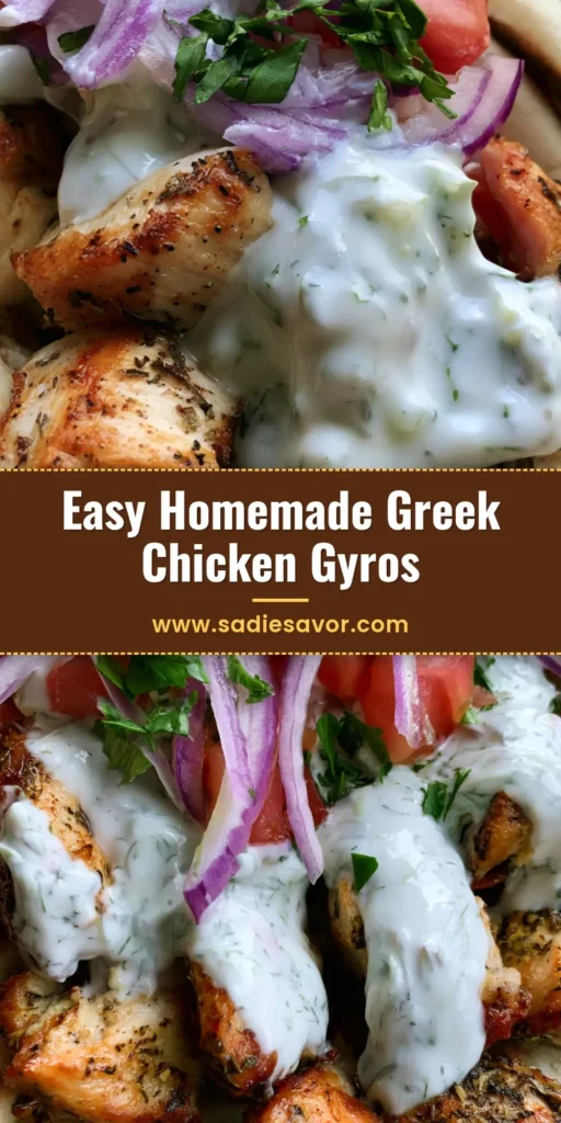 Two Greek Chicken Gyros side-by-side in charred pita with white tzatziki sauce, red tomatoes, and onions.