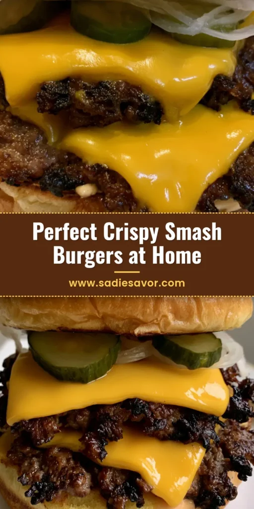 Smash Burger: The Ultimate Crispy Lacy Edge Recipe 4 A double Smash Burger with charred lacy edges, melted yellow American cheese, and orange sauce on a brioche bun.