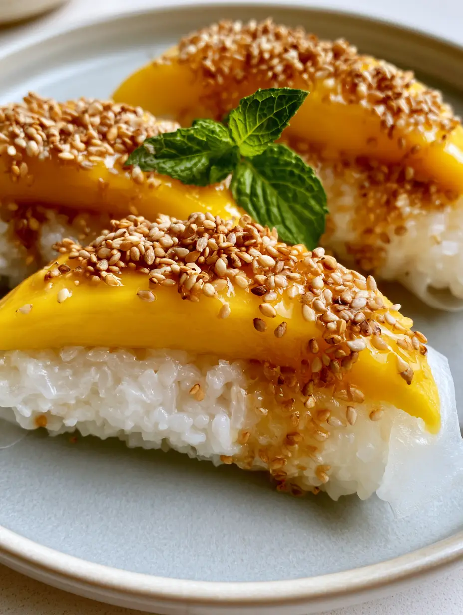 Mango Sticky Rice Rolls: The Ultimate Translucent Thai Dessert 3 Top down view of Mango Sticky Rice Rolls showing the translucent rice paper and vibrant yellow mango.
