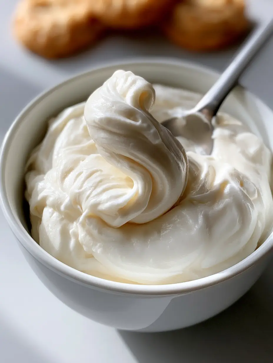 powdered sugar frosting: The Ultimate 5-Ingredient Glossy Vanilla Recipe 3 Thick white powdered sugar frosting in a small white ceramic bowl with a silver spoon.