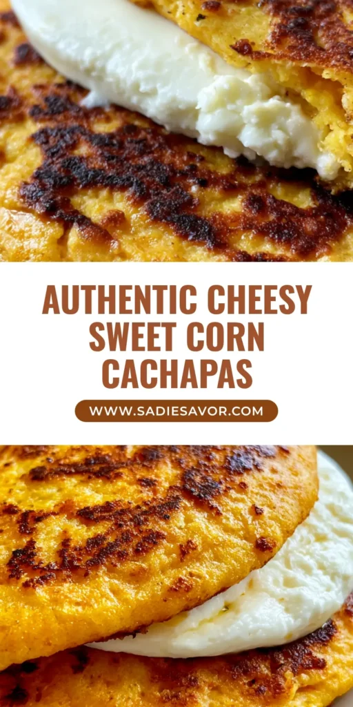 Venezuelan Sweet Corn Cachapas: The Ultimate Griddled Corn Pancake 3 A handheld smartphone photo of a Venezuelan Sweet Corn Cachapa, a thick golden corn pancake folded over a melting mozzarella slab on a wooden table. (Venezuelan Sweet Corn Cachapas)