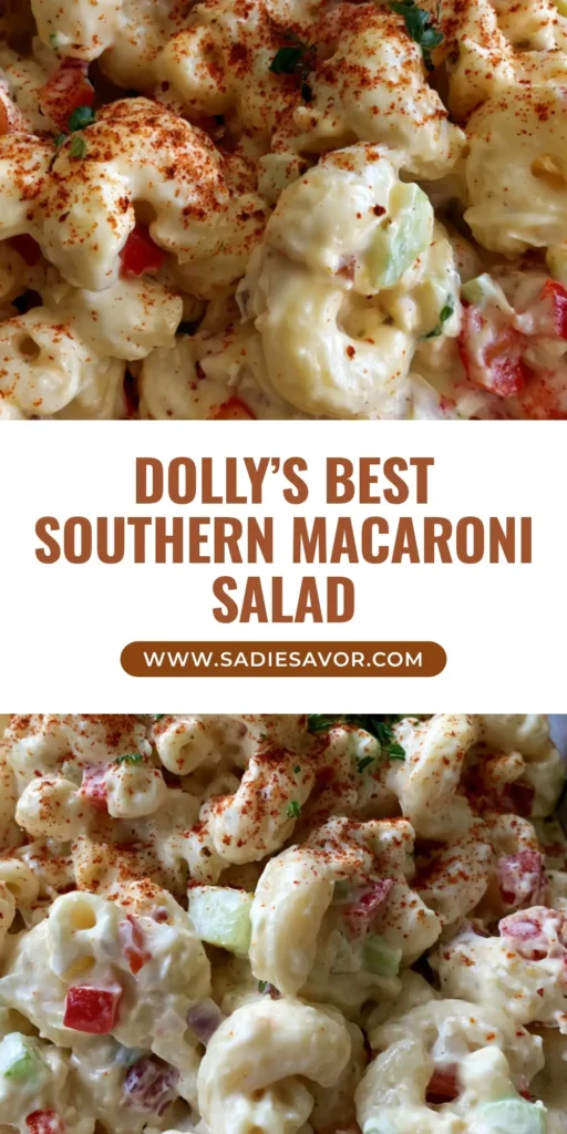 Dolly Parton's Macaroni Salad: The Ultimate Southern Comfort Recipe 4 A handheld smartphone photo of Dolly Parton's Macaroni Salad in a clear glass bowl, featuring creamy elbow macaroni topped with paprika and parsley.